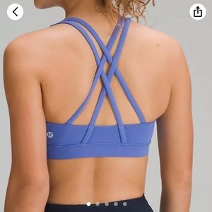 Blue crisscross lululemon sports bra